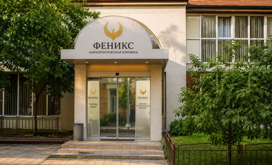 Вход в наркологическую клинику «Феникс» в Георгиевске